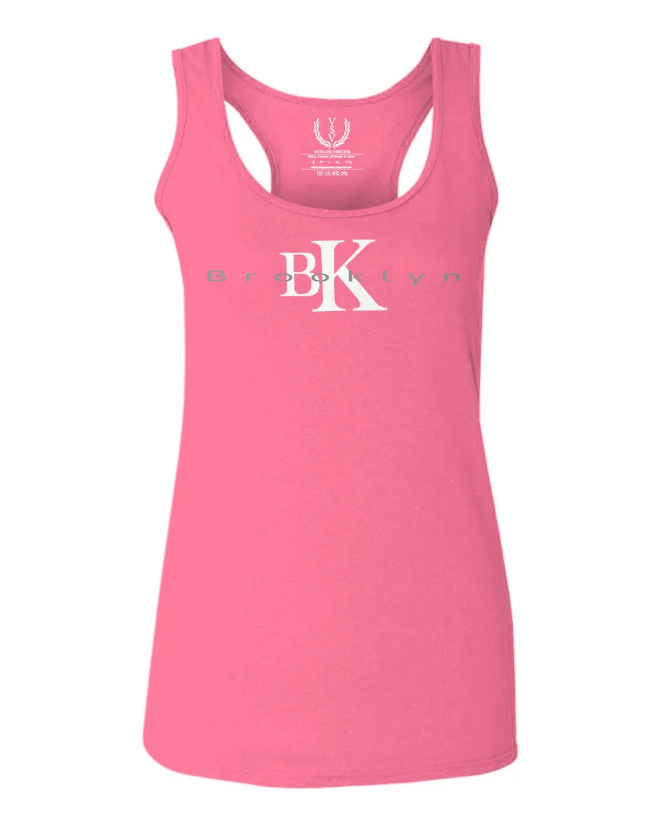 BK Brooklyn Street WEAR NYC New York Cool Fonts  women's Tank Top sleeveless Racerback