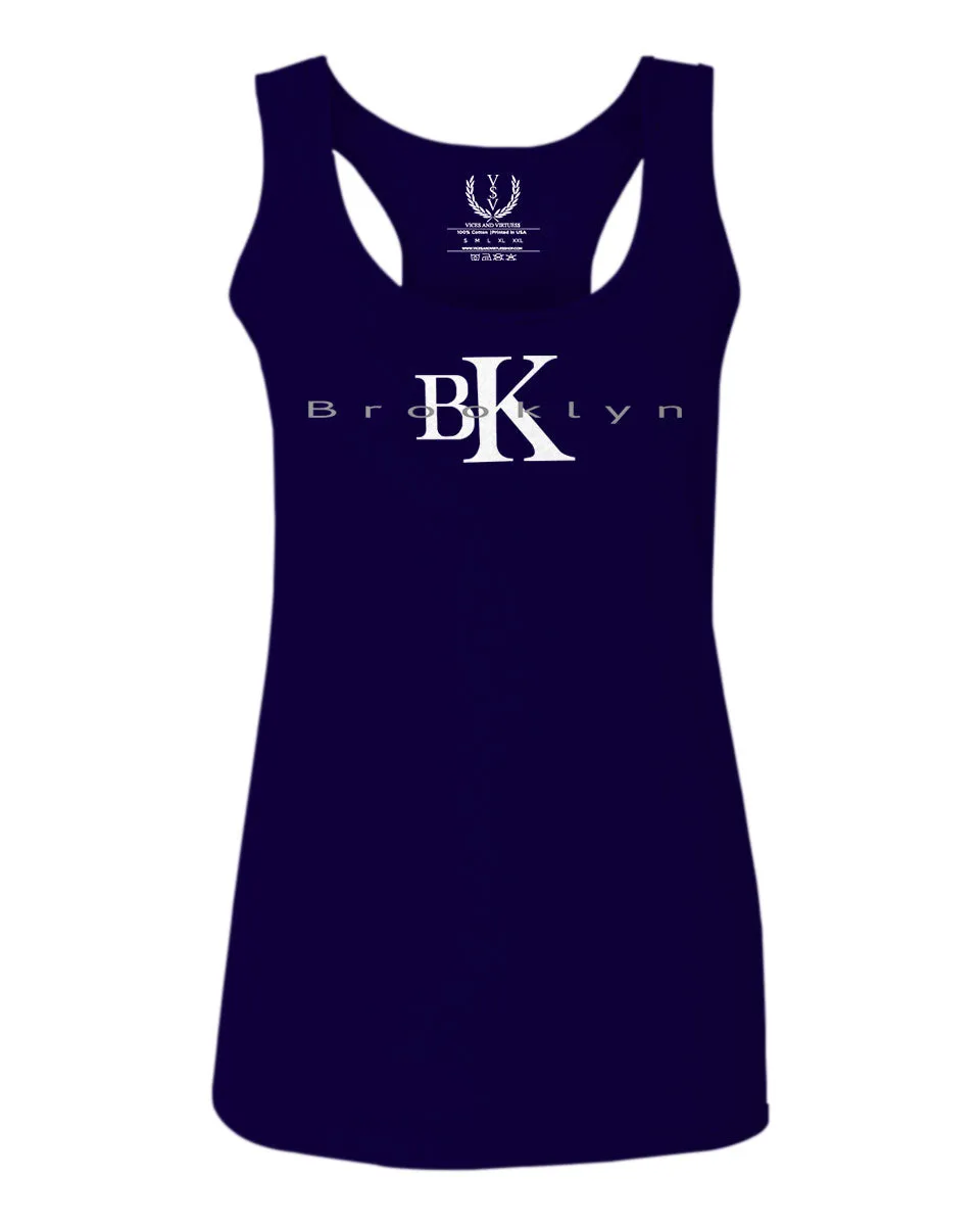 BK Brooklyn Street WEAR NYC New York Cool Fonts  women's Tank Top sleeveless Racerback