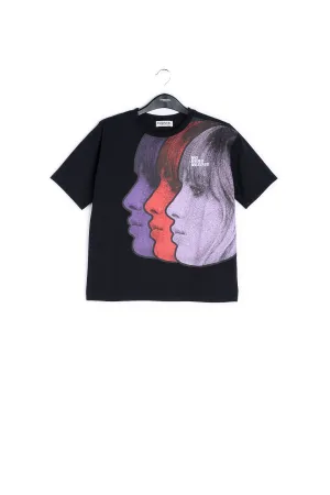 Black cotton 'No hero needed' T-shirt