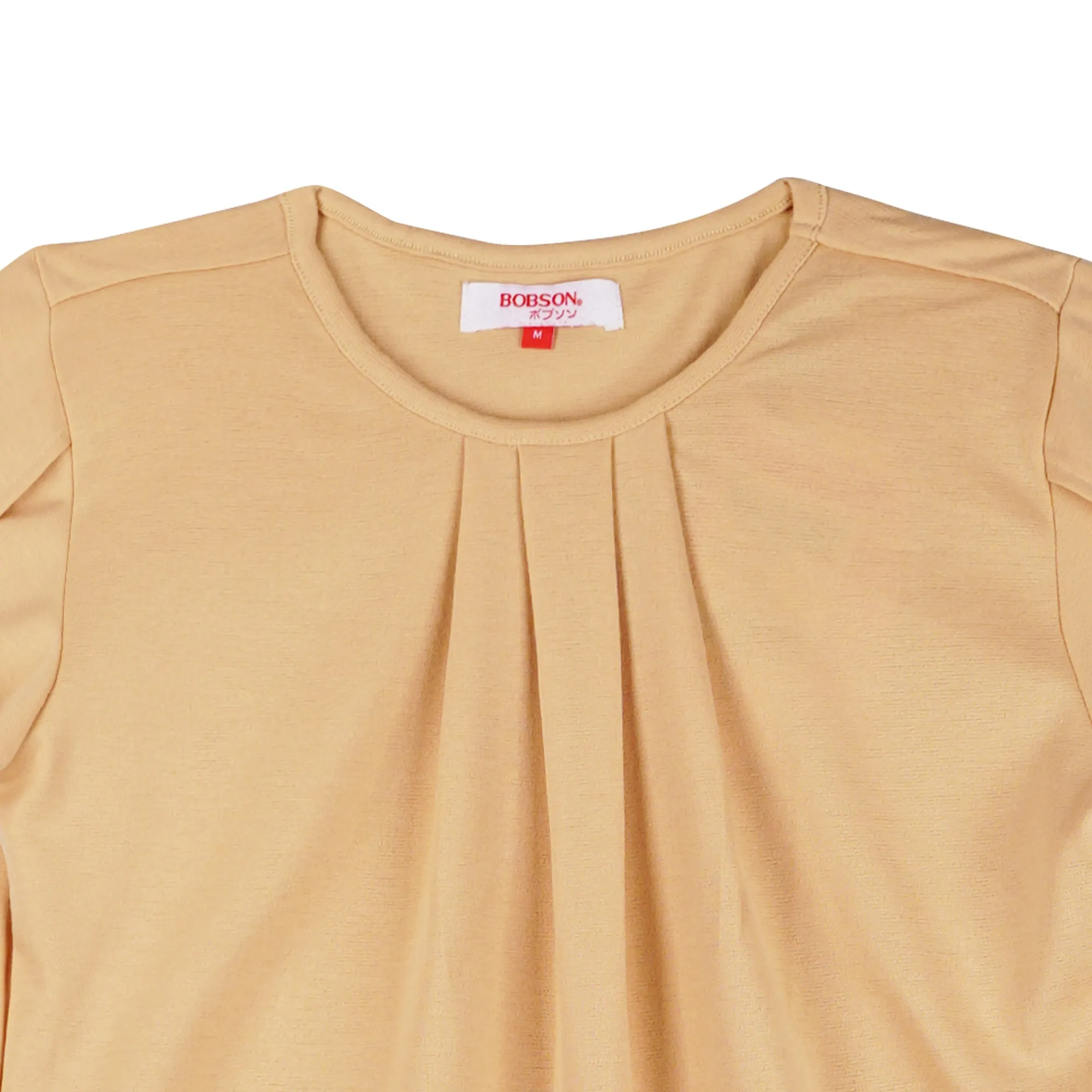 Bobson Japanese Ladies Basic Tees Boxy Fit 160364-U (Beige)