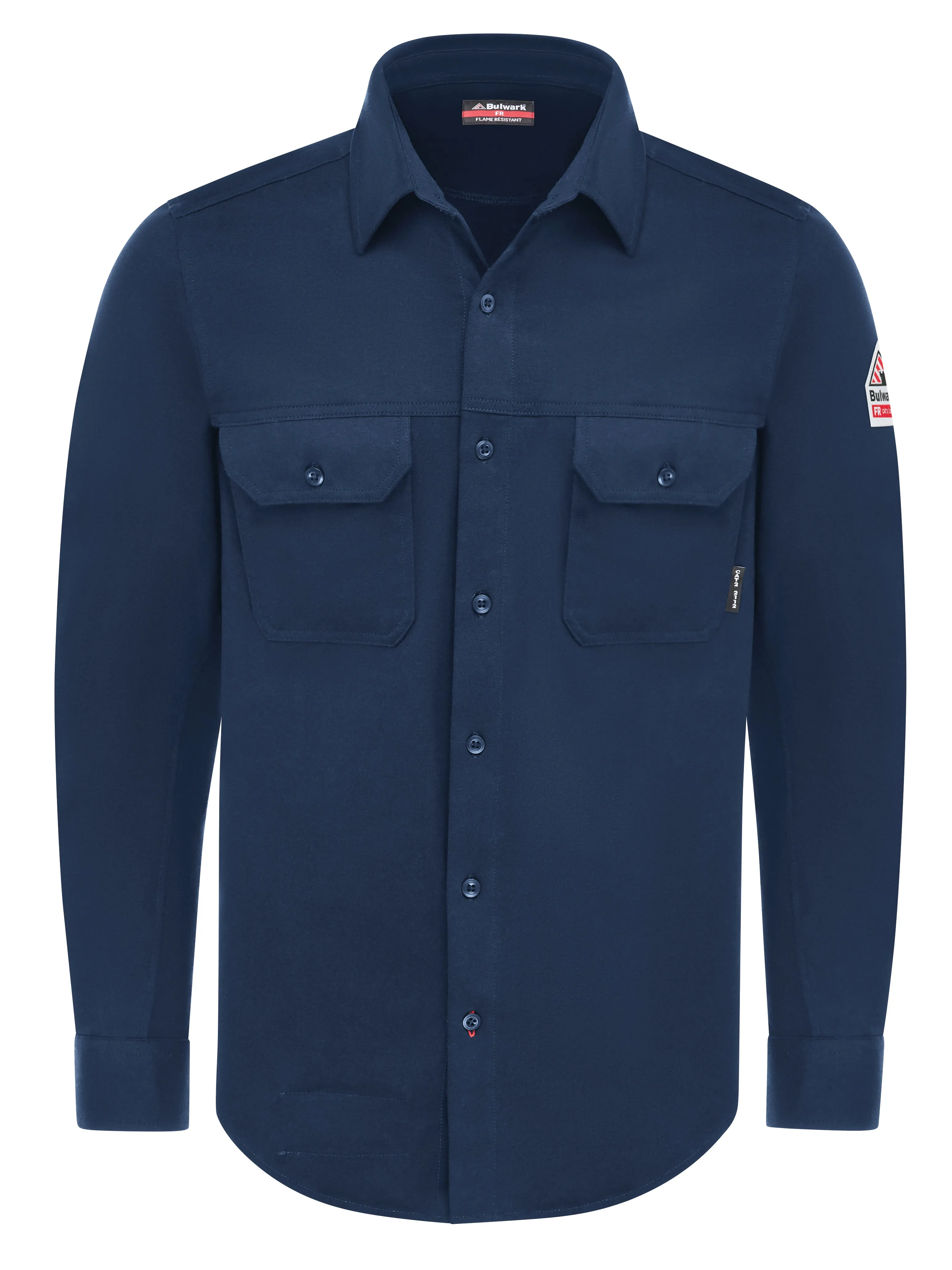 Bulwark FR Flex Knit Button Down Shirt STG4 - Navy