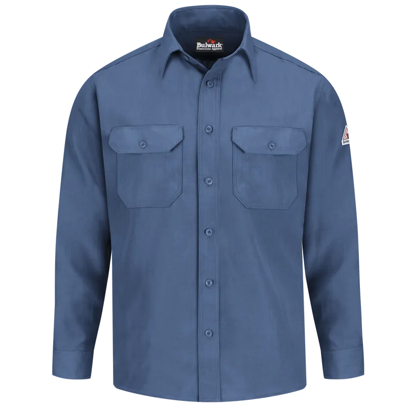 Bulwark, Men's Lightweight Nomex FR Uniform Shirt, SND2, Nomex 4.5oz, Cat1, Gulf Blue