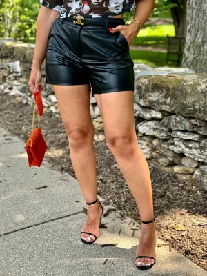 Commando Faux Leather Tailored Short (Black)