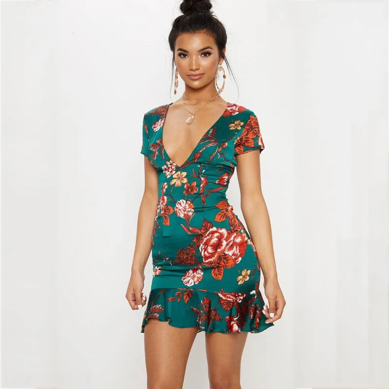 Dani Back Criss-Cross Silk Floral Dress