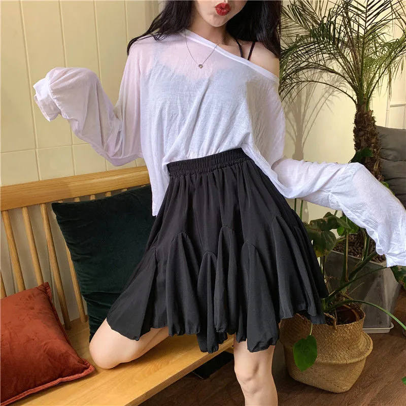 High Waist Ruffles Elegant Skirts