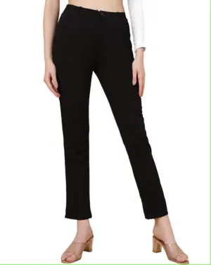 High waist stretched tailored fir formal dark black