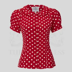 Jive Blouse in Red Polka