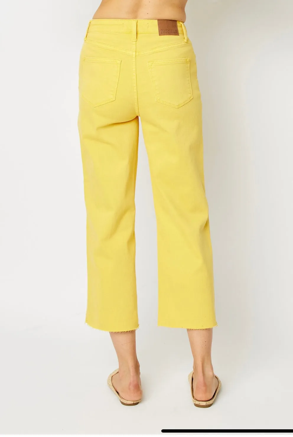 Judy Blue HW Yellow Wide Leg Crop