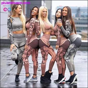 Long Sleeve Seamless Yoga Set Women Fitness Sports Suits Gym