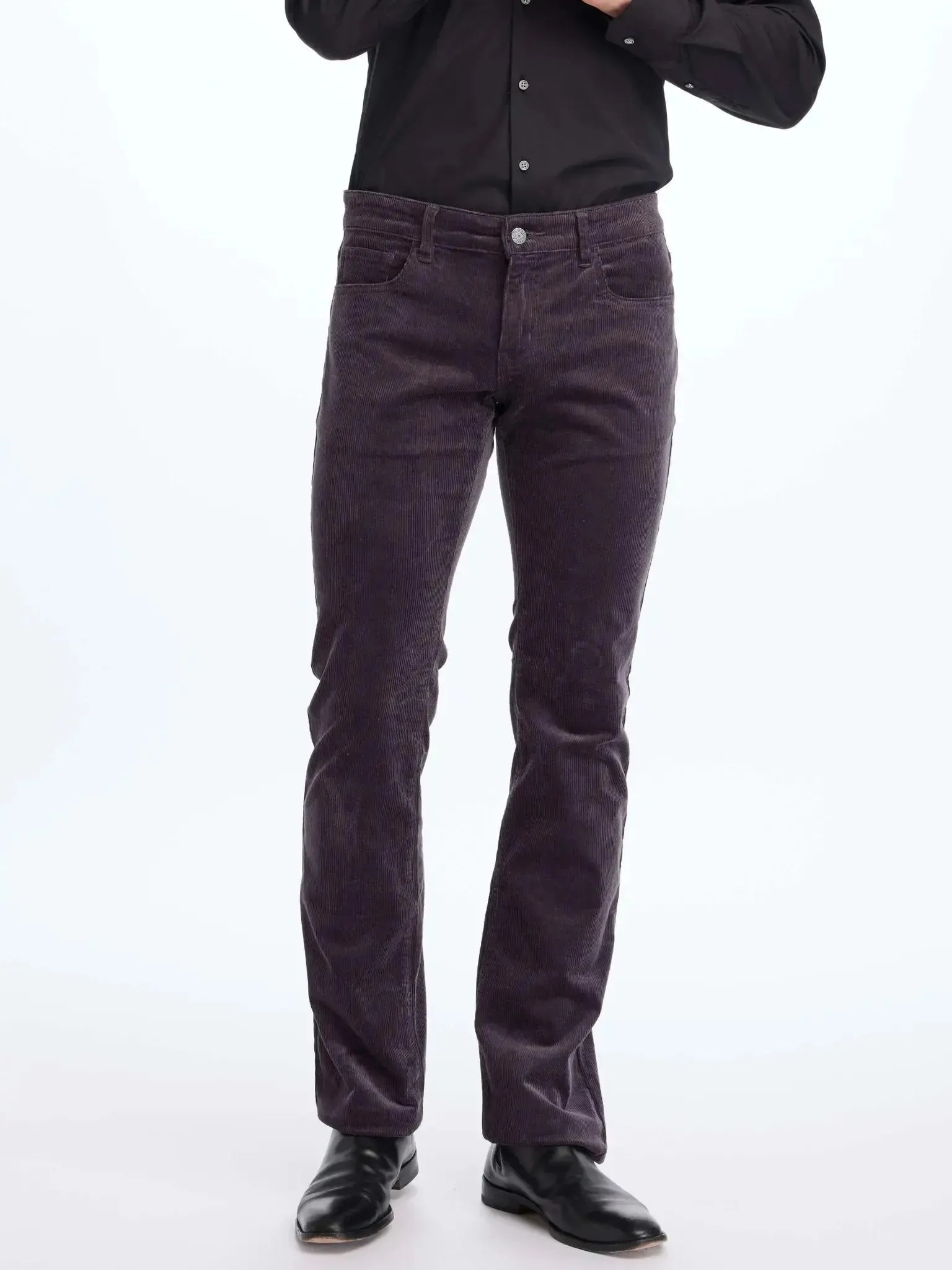 Men's Bootcut Stretch Corduroy Pant In Grey