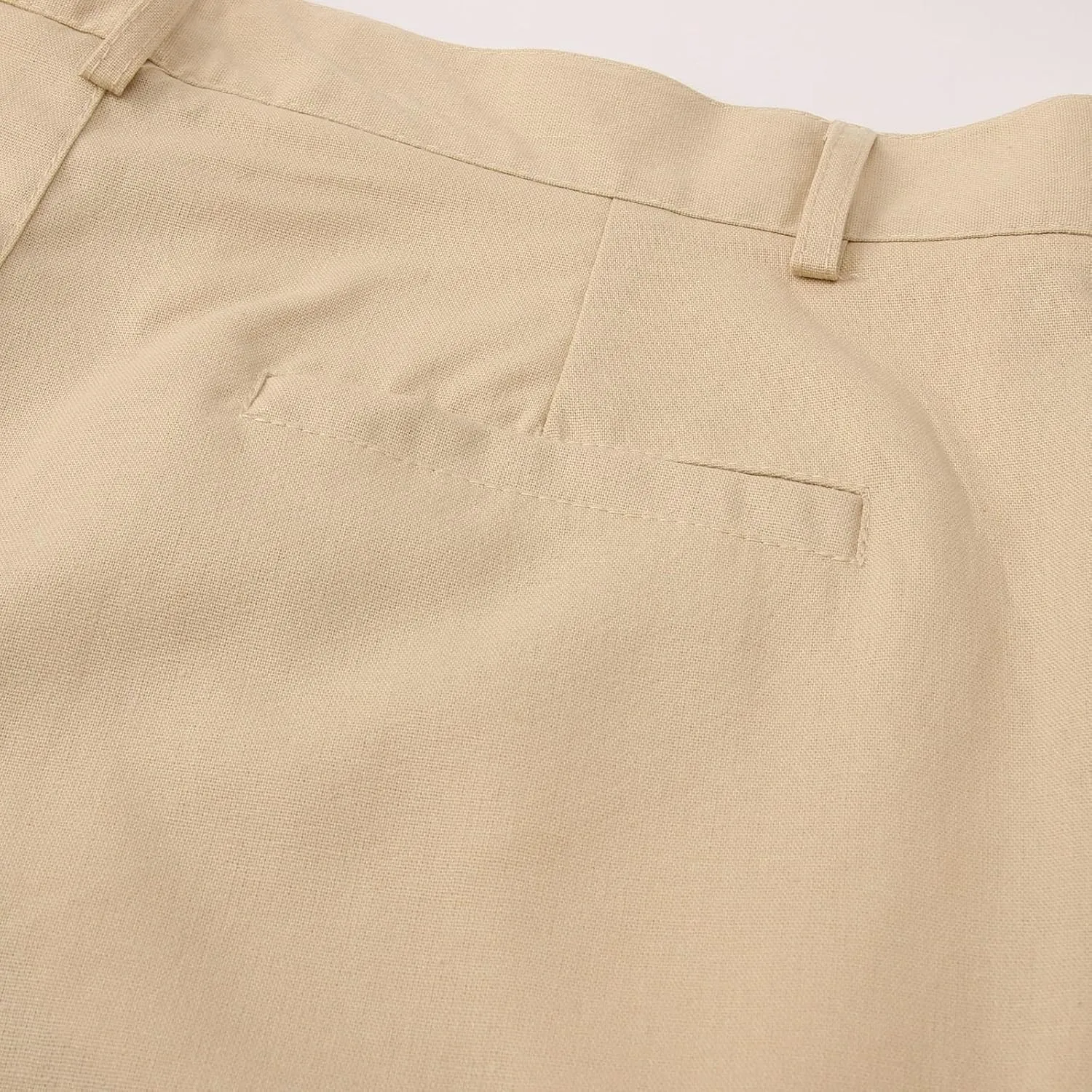 Men's Pants Linen Pants Solid Color Straight Business Summer Casual Comfortable Beach Fashion Slim Fit Dress Pant