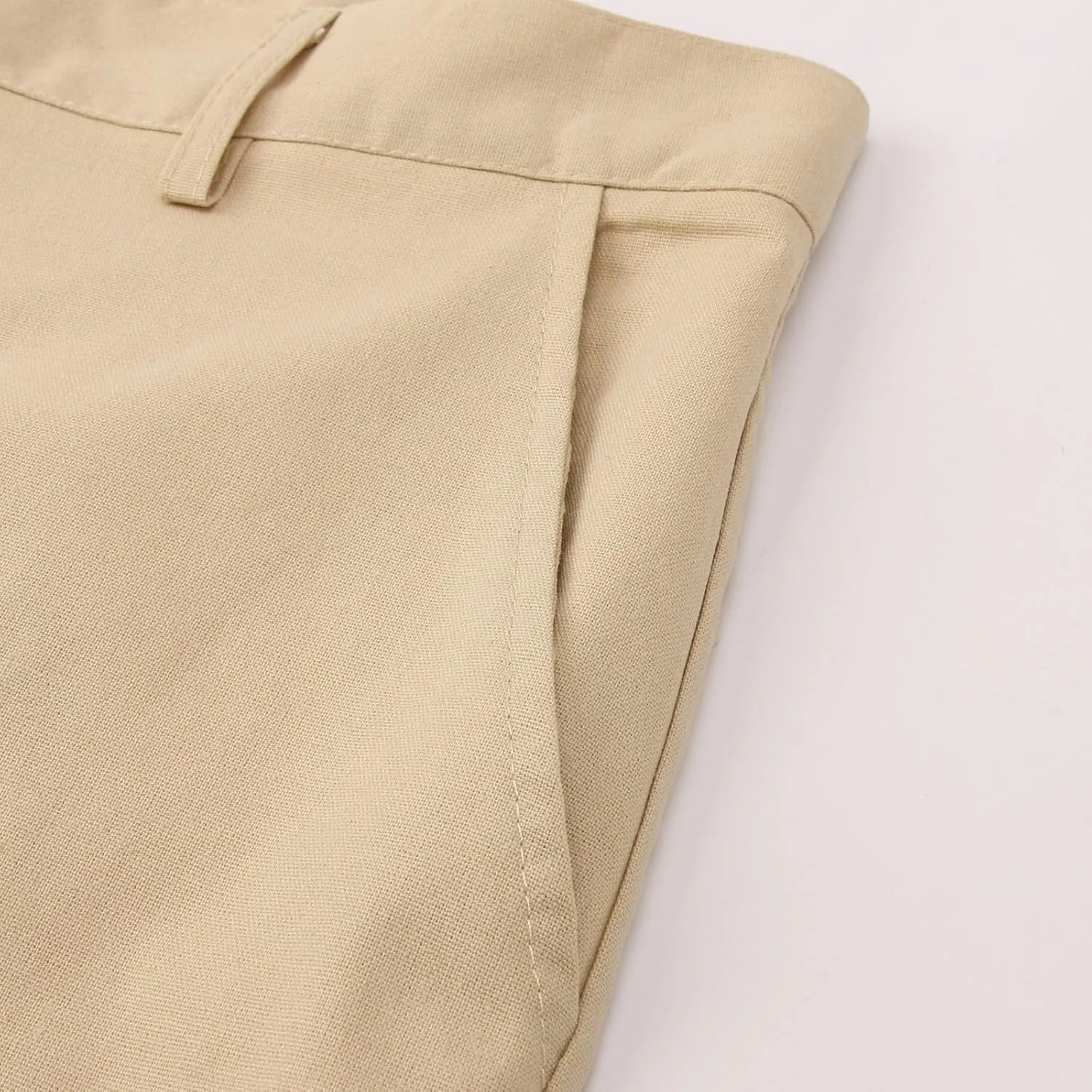 Men's Pants Linen Pants Solid Color Straight Business Summer Casual Comfortable Beach Fashion Slim Fit Dress Pant