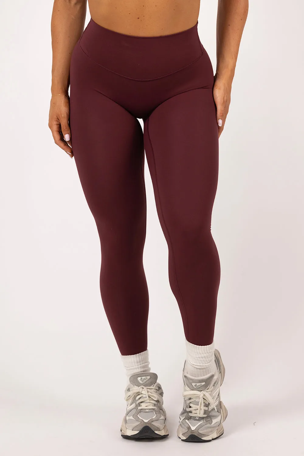 MON CHRI Full Length Leggings - Wine