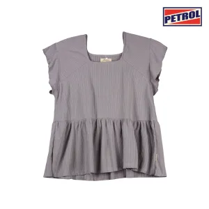 Petrol Ladies Basic Tees Boxy Fitting Ribbed Fabric 159506-U (Gray)