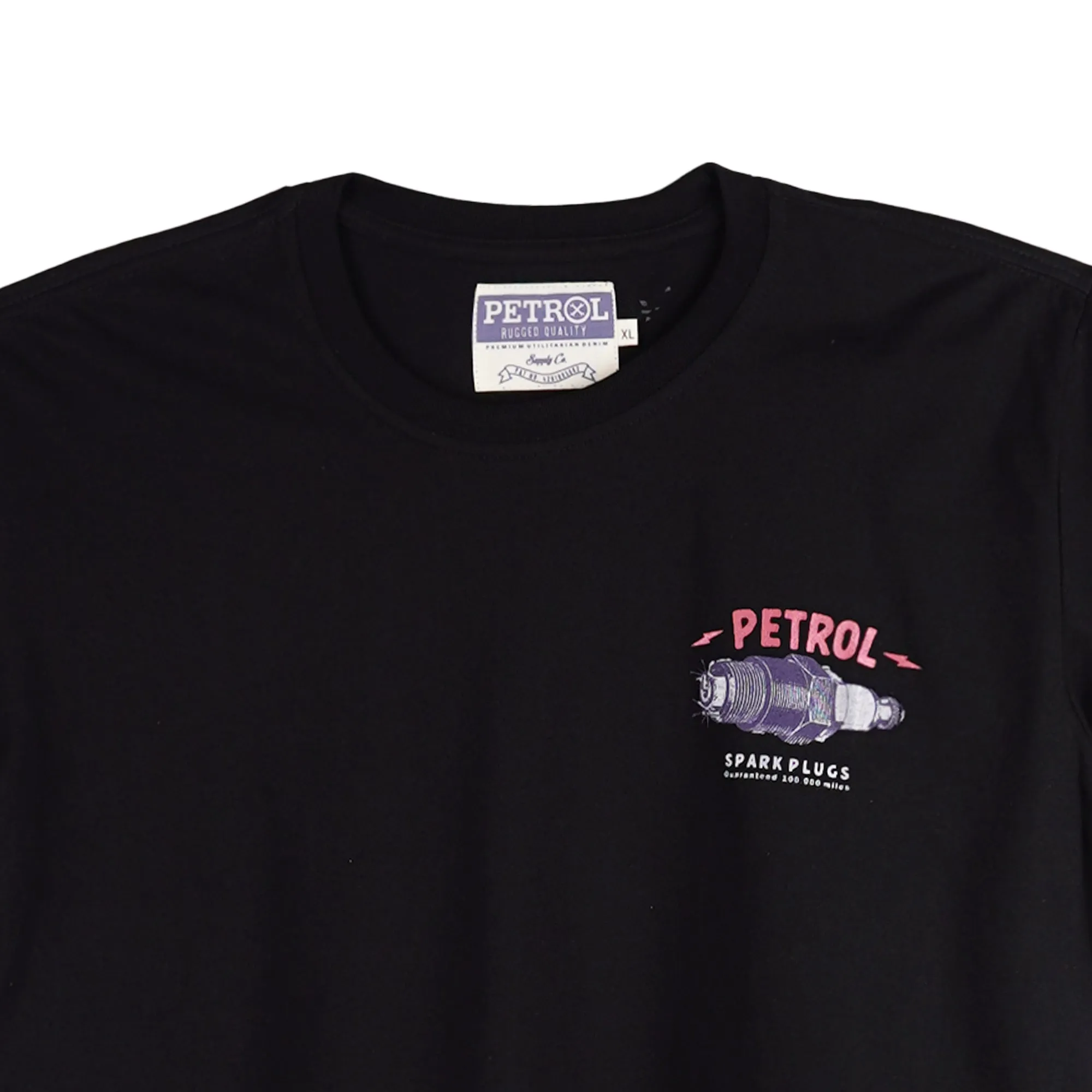 Petrol Men's Basic Tees Slim Fitting CVC Jersey Fabric 151858-U (Black)
