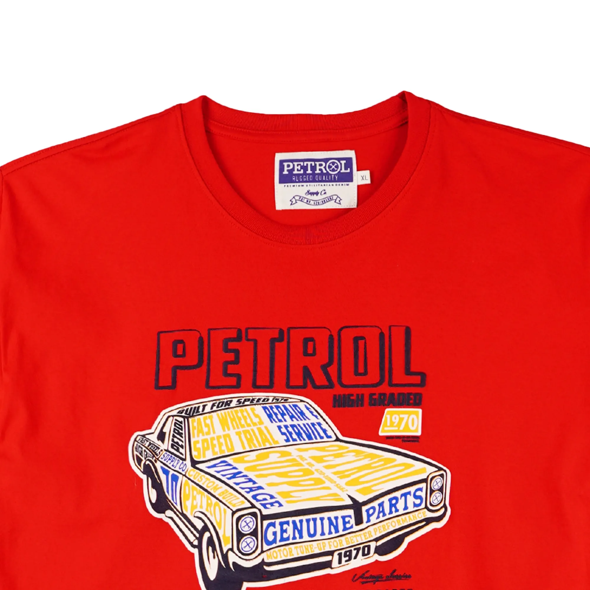 Petrol Men's Basic Tees Slim Fitting CVC Jersey Fabric 158663-U (Red)
