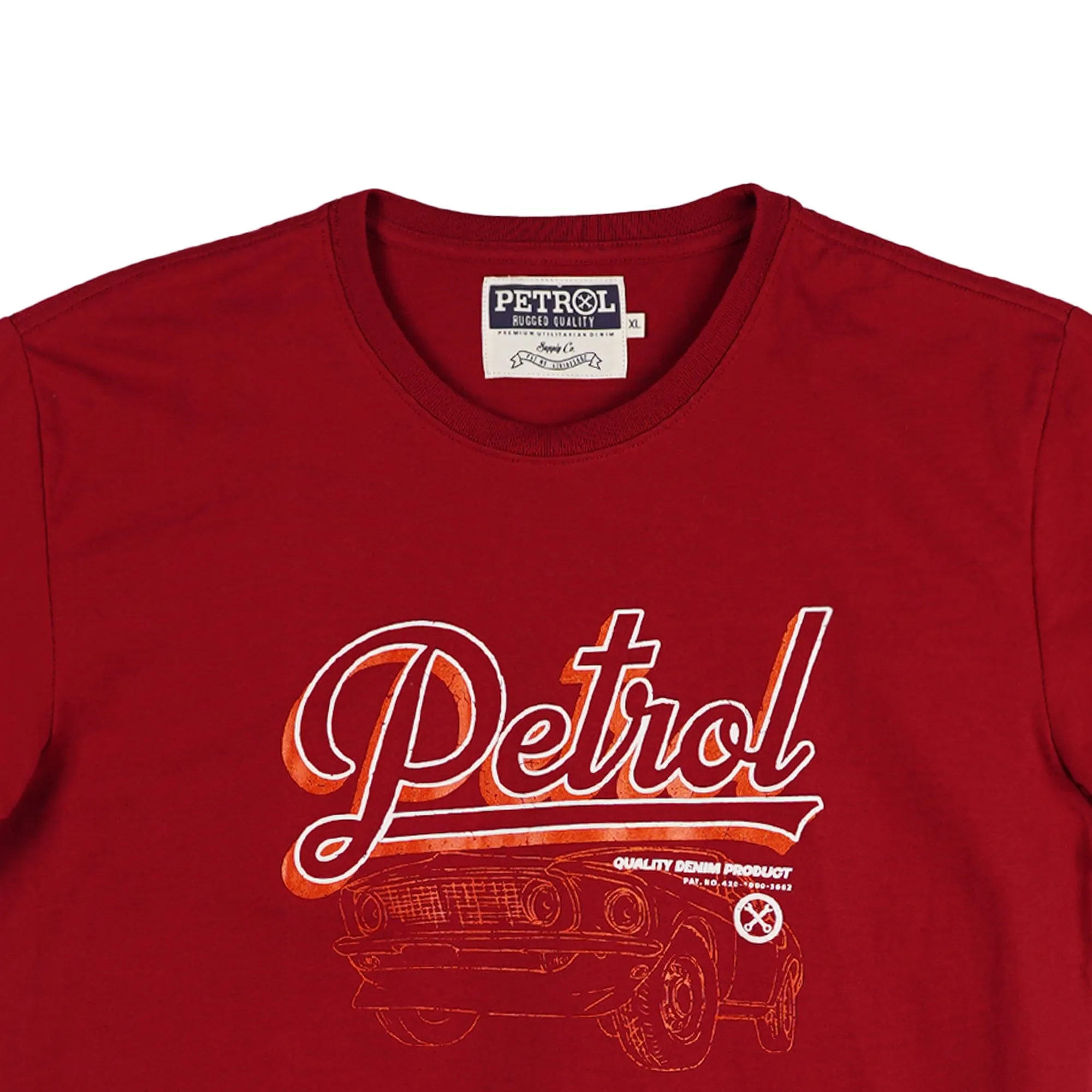 Petrol Men's Basic Tees Slim Fitting CVC Jersey Fabric 163771-U (Crimson)