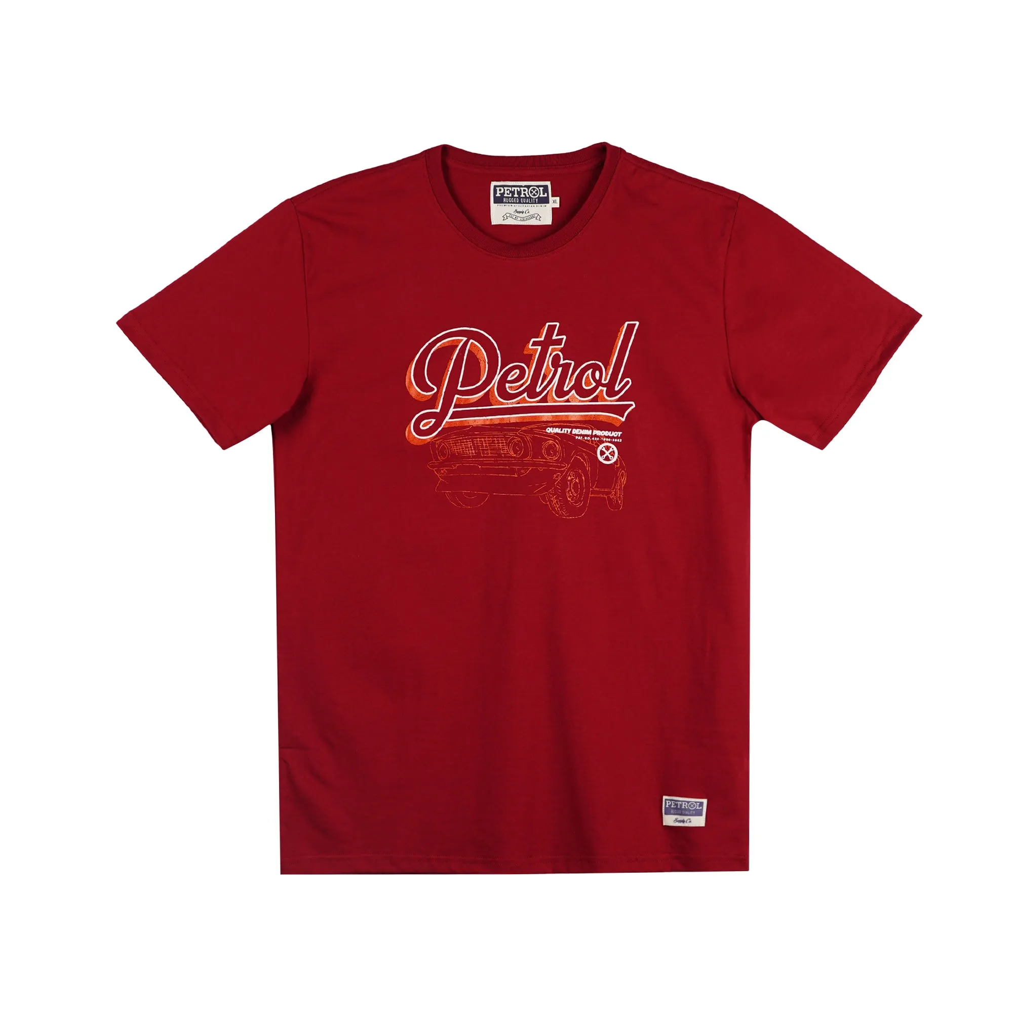 Petrol Men's Basic Tees Slim Fitting CVC Jersey Fabric 163771-U (Crimson)