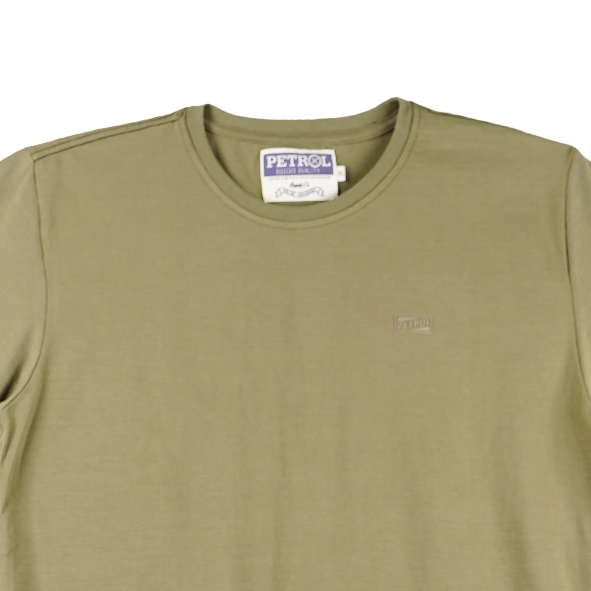 Petrol Men's Basic Tees Slim Fitting Missed Lycra Fabric 162684 (Fatigue)