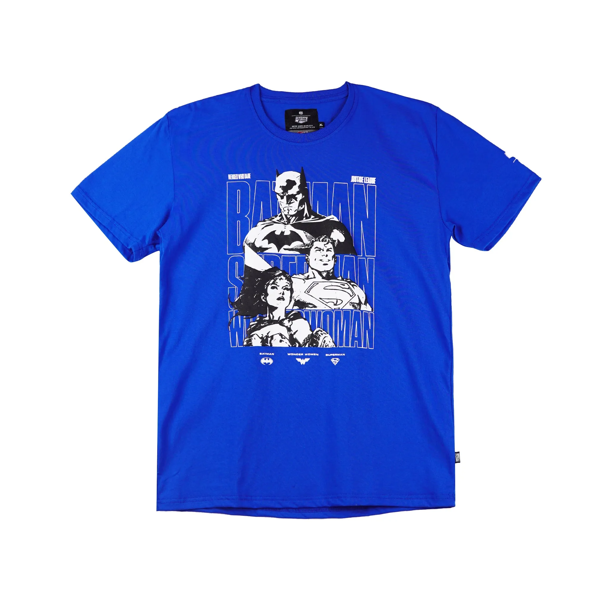 Petrol x Batman Men's Basic Tees Slim Fitting CVC Jersey Fabric 165658-U (True Blue)