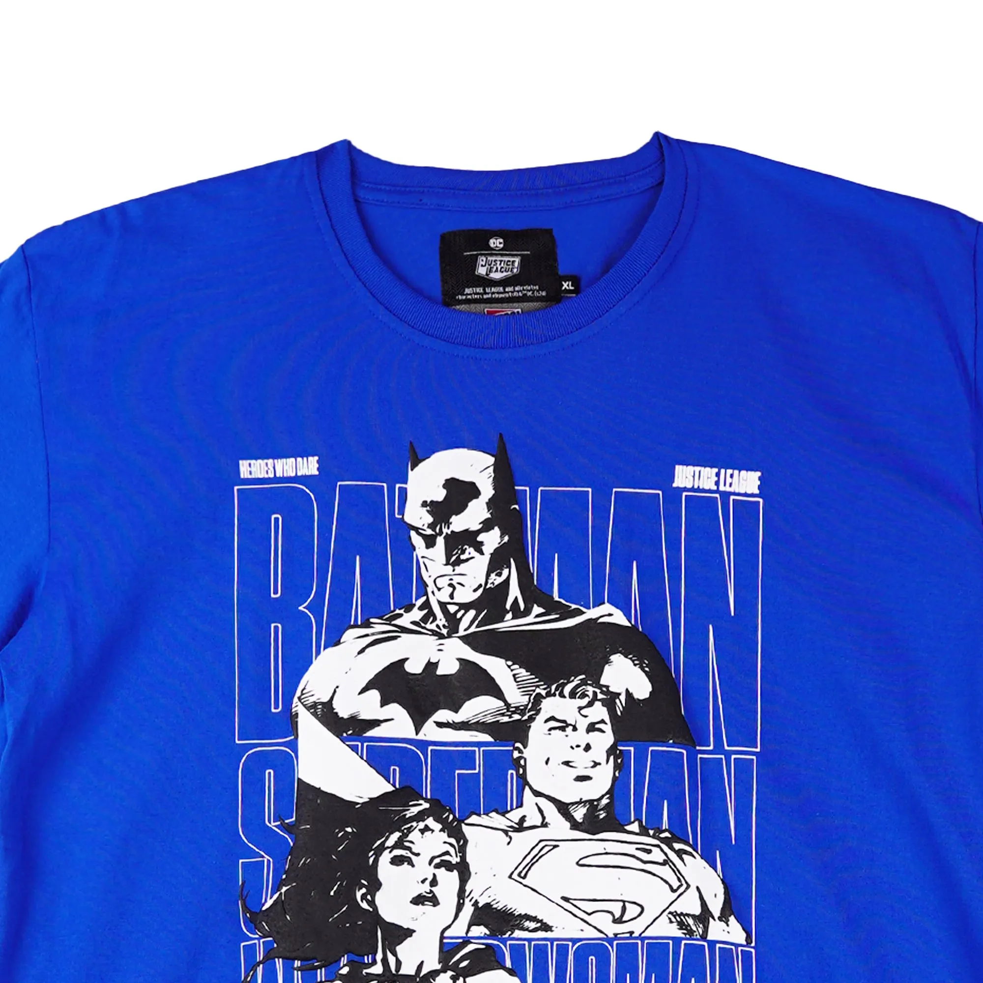 Petrol x Batman Men's Basic Tees Slim Fitting CVC Jersey Fabric 165658-U (True Blue)