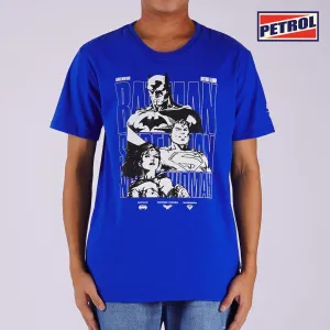 Petrol x Batman Men's Basic Tees Slim Fitting CVC Jersey Fabric 165658-U (True Blue)