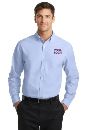 Port Authority Tall SuperPro Custom Oxford Shirts, Oxford Blue