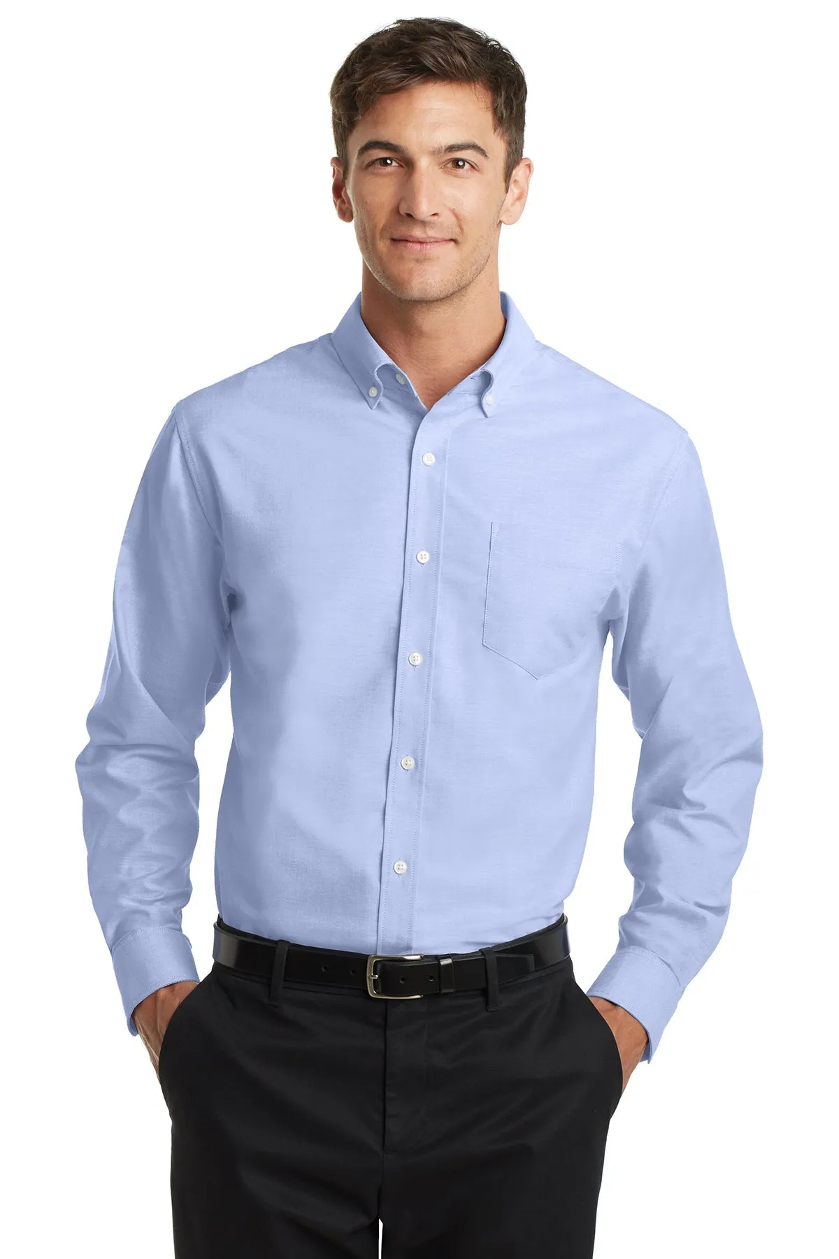Port Authority Tall SuperPro Custom Oxford Shirts, Oxford Blue
