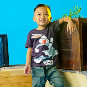 RRJ x Looney Tunes Children's Basic Tees Regular Fitting CVC Jersey Fabric for Toddler 163975-U (Dark Gray)
