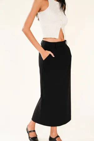 SAVANNA TAILORED SKIRT - NOIR