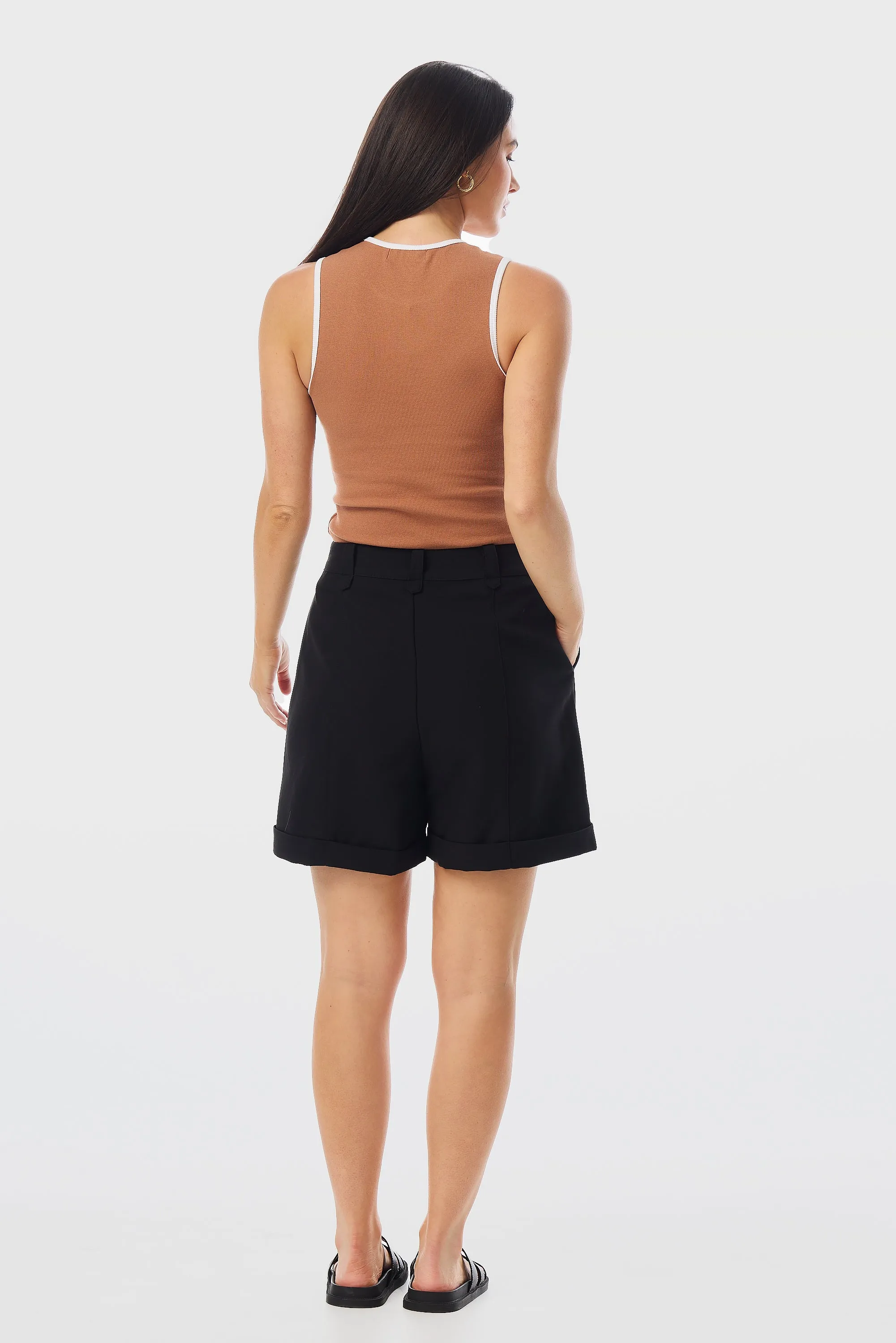 Tailored Cuff Shorts - Black