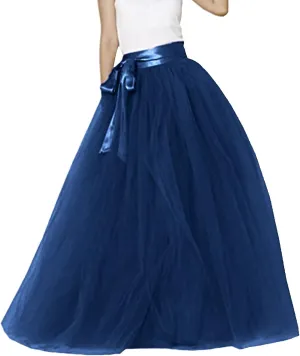 Tulle Tutu Skirt for Women Womens Long Tutu Skirts Pleated Princess Midi Skirts Adult Tutu Dancing Light Skirt