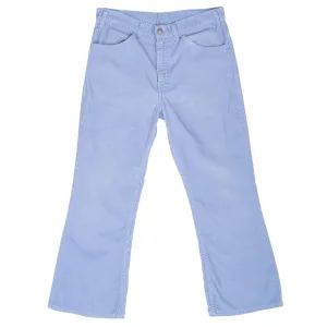 VINTAGE LEVIS BELL BOTTOMS BLUE CORDUROY JEANS SIZE 32X26 MADE IN USA