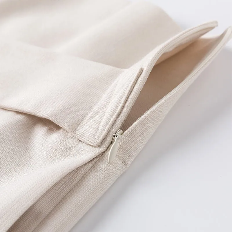 White High-waisted Tailored Trousers