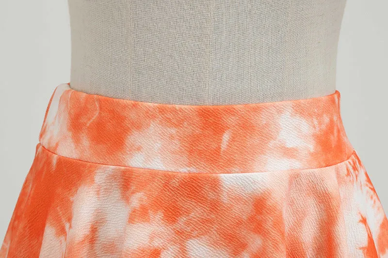 Women Dye Colourful Stretchable Flare Skirt Casual Mini Skirt