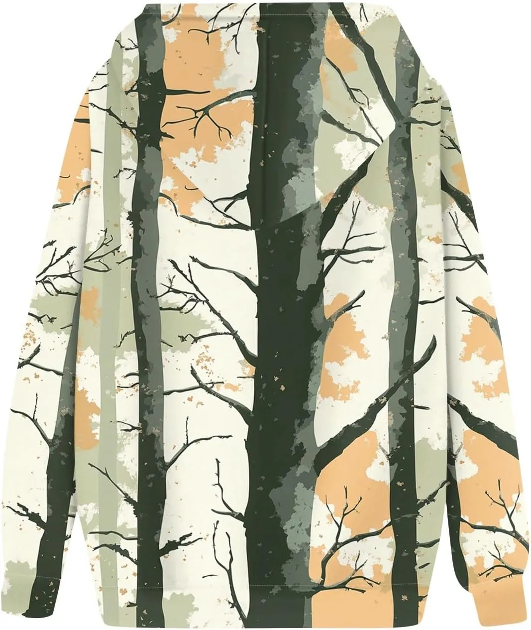 Womens Camo Hoodie Fall Winter Sweatshirt Maple Leaf Print Hoodie Drop Shoulder Long Sleeve Camo Shirt With Pocket