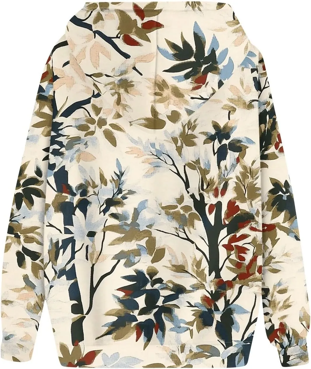 Womens Camo Hoodie Fall Winter Sweatshirt Maple Leaf Print Hoodie Drop Shoulder Long Sleeve Camo Shirt With Pocket