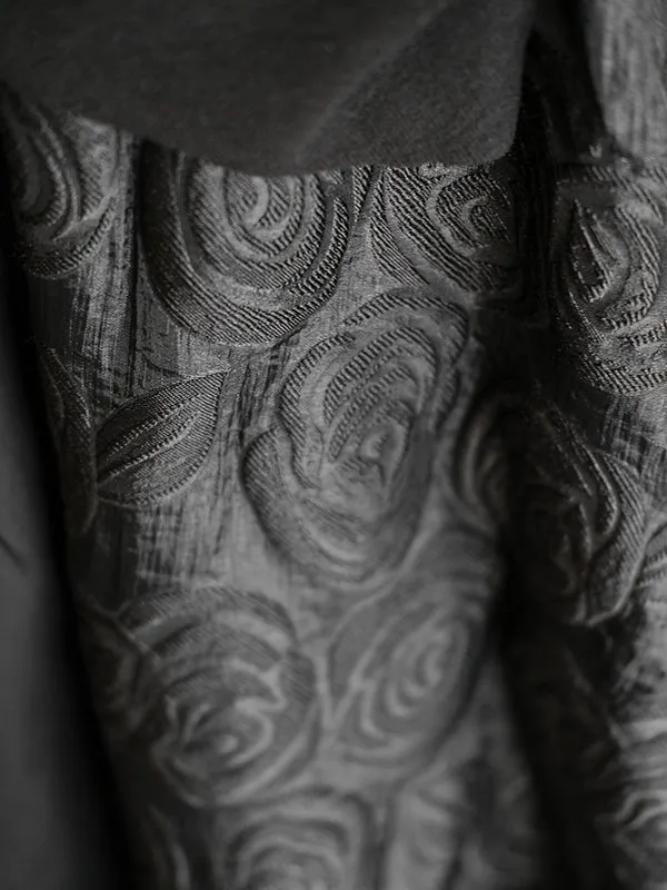 xakxx A-Line Loose Double Layered Elasticity Jacquard Solid Color Split-Joint Skirts Bottoms