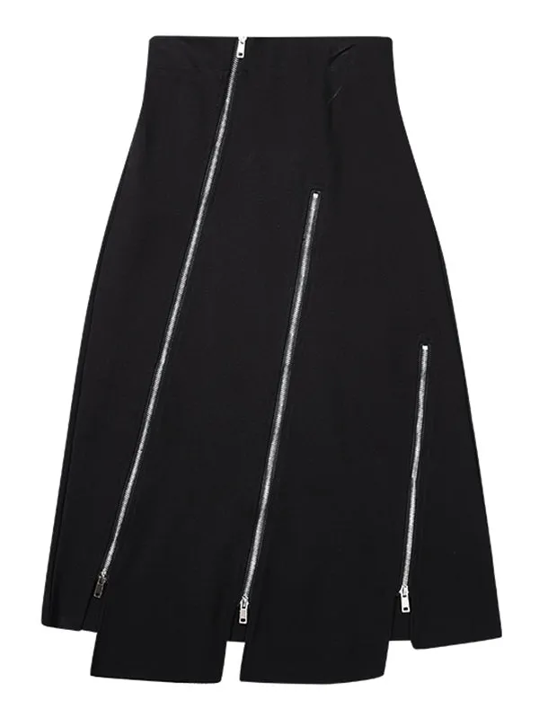 xakxx Fashion A-Line Irregularity Zipper Bodycon Skirts