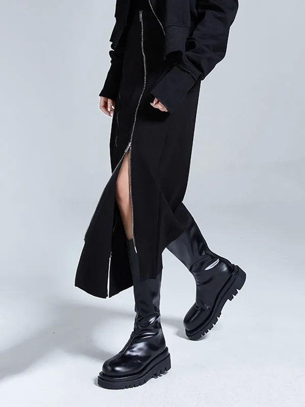 xakxx Fashion A-Line Irregularity Zipper Bodycon Skirts