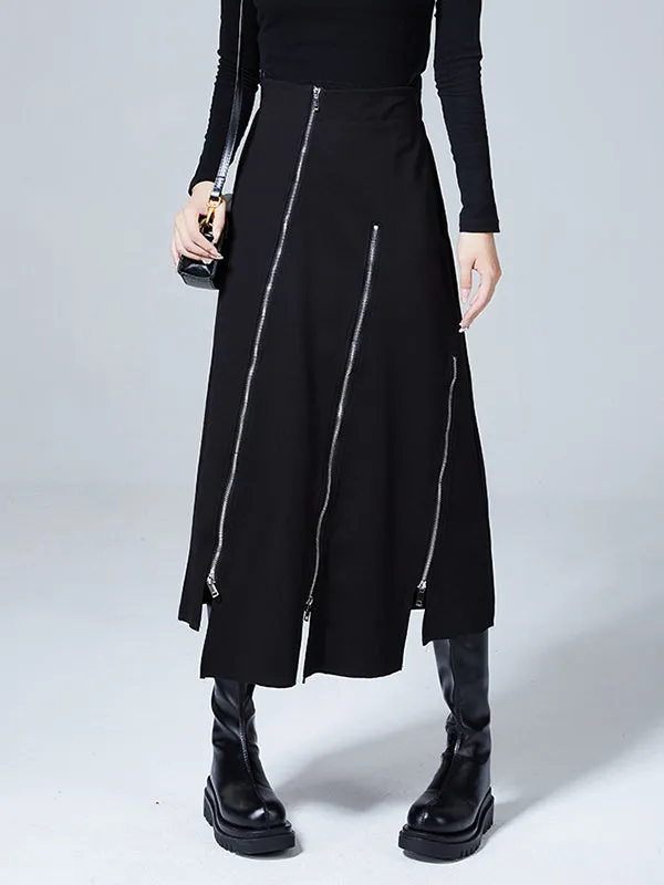 xakxx Fashion A-Line Irregularity Zipper Bodycon Skirts
