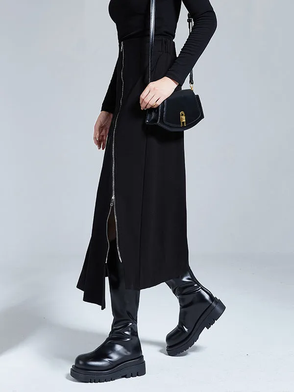 xakxx Fashion A-Line Irregularity Zipper Bodycon Skirts