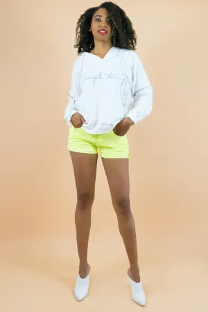 Yellow Neon Denim Shorts